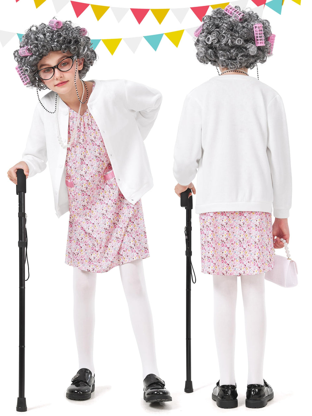 FancyFun purse and pearl necklace accessories complete kid's granny costume