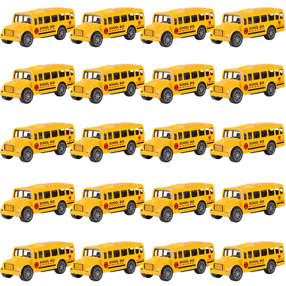 FANELEQU 20-pack yellow school buses with pullback action for imaginative play