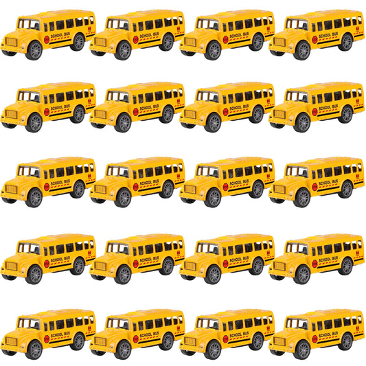 FANELEQU 20-pack yellow school buses with pullback action for imaginative play
