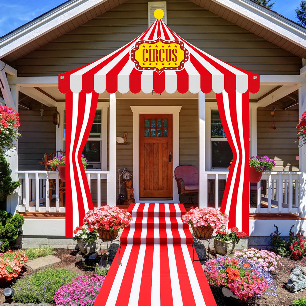 Fanfanwin carnival entrance awning decor creates an eye-catching entryway at parties.