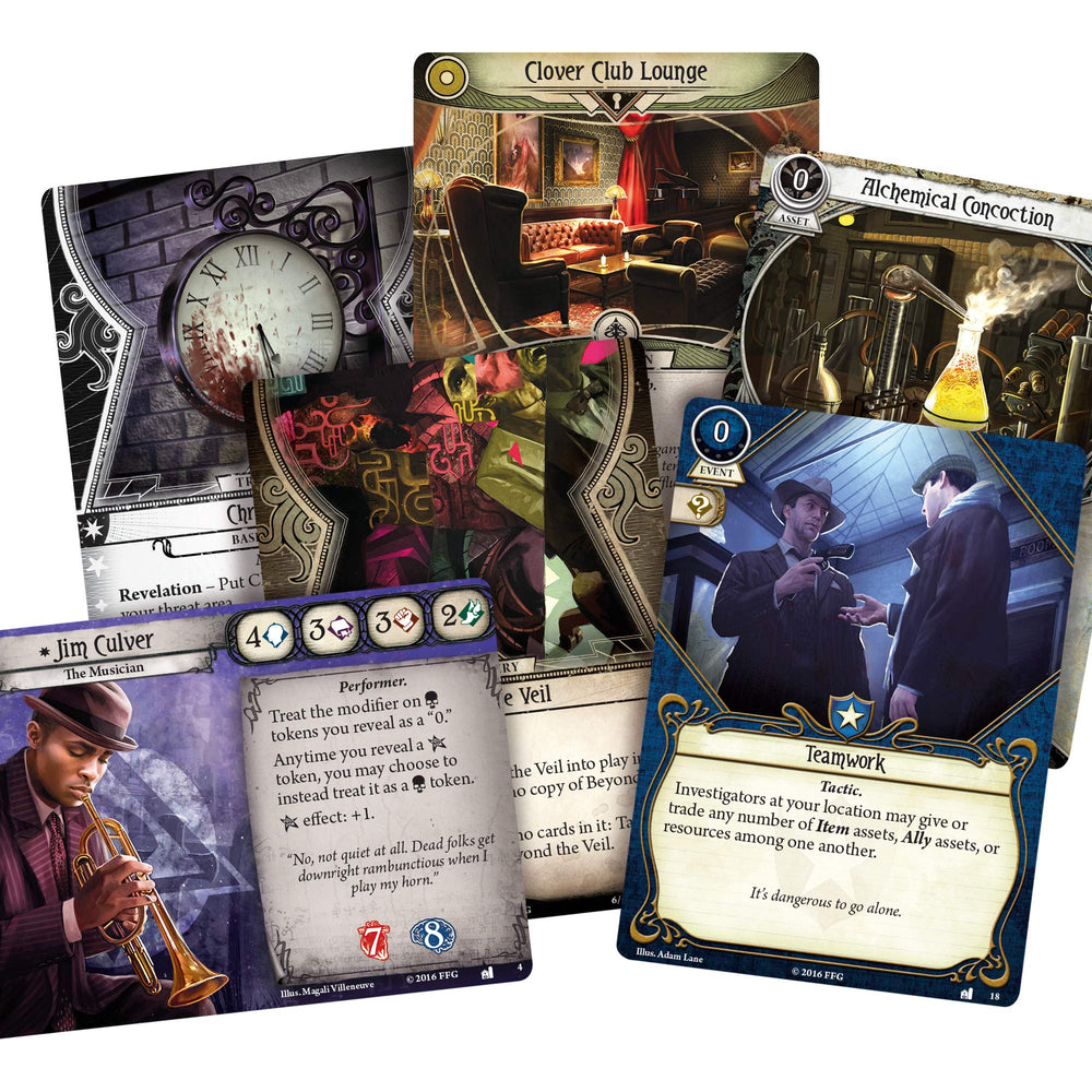 Fantasy Flight Games Arkham Horror The Card Game Dunwich Legacy investigators artwork introduces fresh characters.