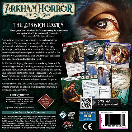 Fantasy Flight Games Arkham Horror The Card Game Dunwich Legacy mini cards preview new investigators.