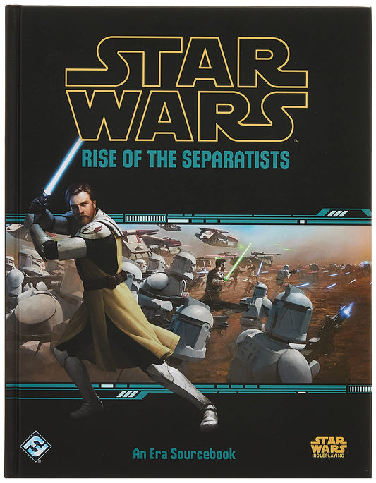 Fantasy Flight Games Rise of the Separatists hardcover cover inviting players into the Clone Wars era.