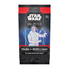 Fantasy Flight Games Star Wars Unlimited Spark of Rebellion booster pack front artwork for quick deck expansion.