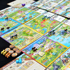 Fantasy Ranch board game show competitions spark strategic choices.