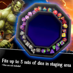 Fantasydice padded edges protect dice and tables from impact and noise.