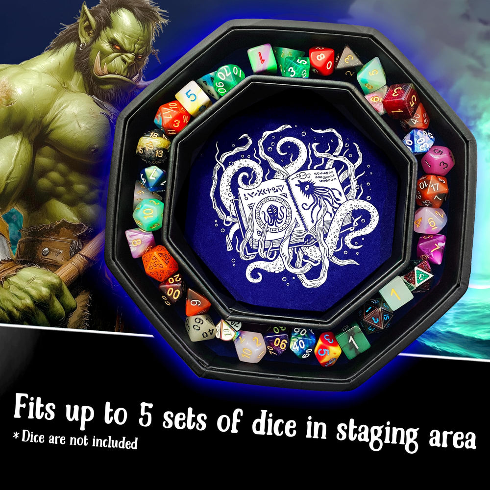 Fantasydice vegan leather dice tray close-up highlighting durable material