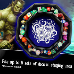 Fantasydice vegan leather dice tray close-up highlighting durable material