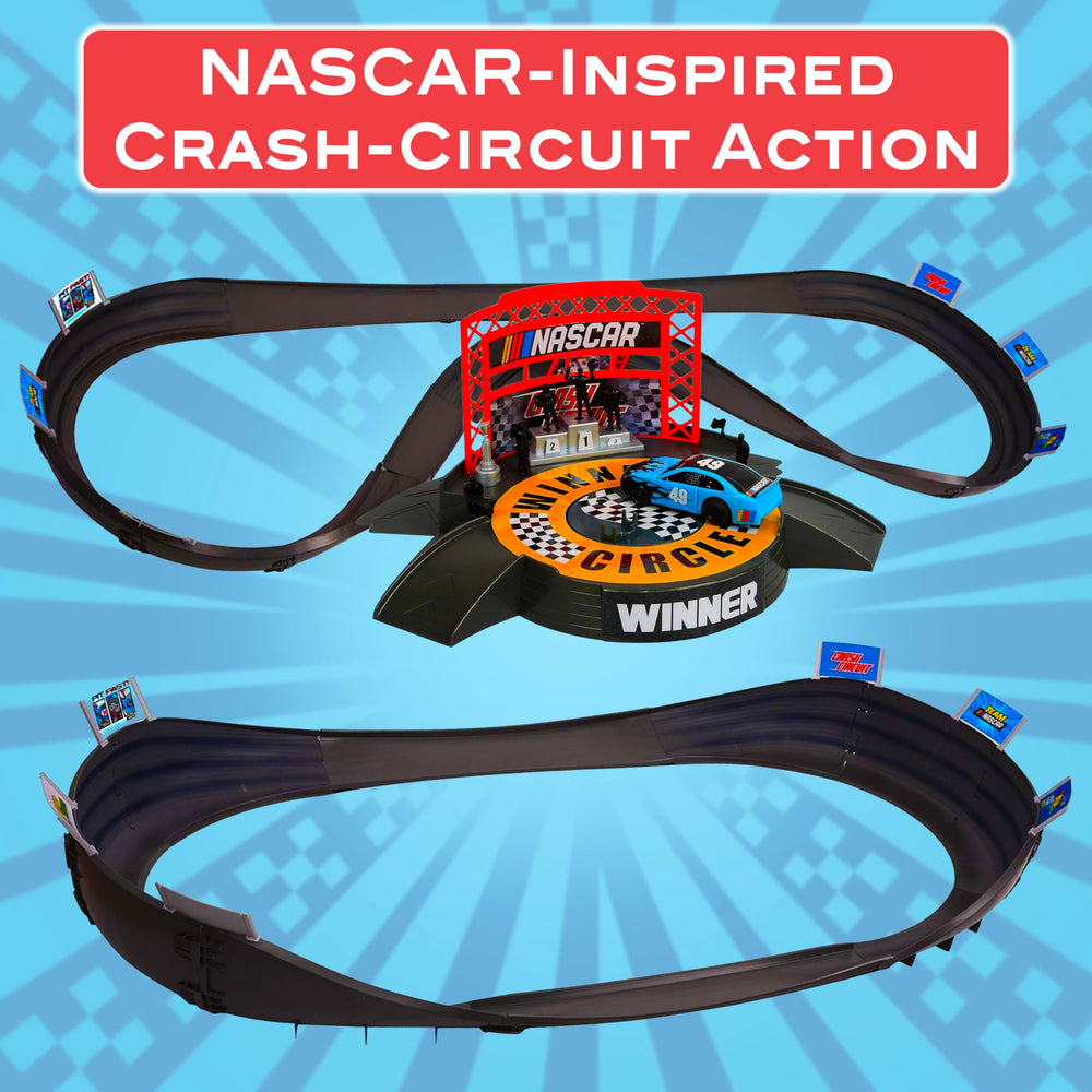 Six crash barriers line the track for dramatic collisions.