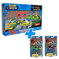 Far Out Toys NASCAR Crash Circuit Winner's Circle highlights celebration after a win.