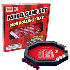 Farkel deluxe dice rolling tray with built-in channel for organized play