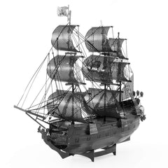 Completed Fascinations Metal Earth Black Pearl model ready for display