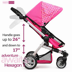 Fash n Kolor adjustable-handle design fits growing child for comfortable pushing.