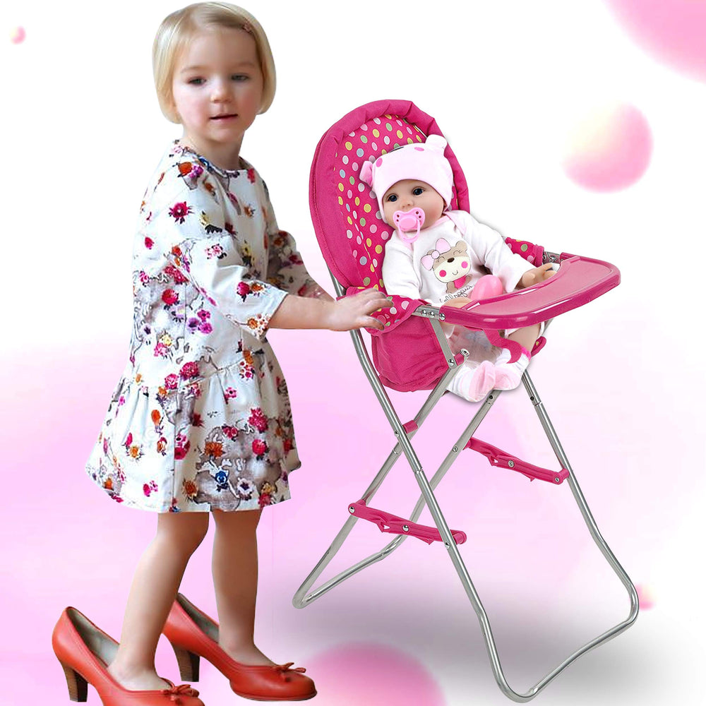 Fash N Kolor pink flower design high chair adds charm to nursery playsets
