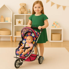Fash N Kolor baby doll stroller seat belt keeps the doll secure during imaginative walks
