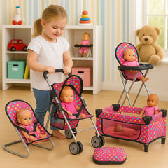 Fash N Kolor doll play set high chair for easy feeding pretend play