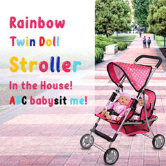 Fash n Kolor convertible hood and movable bassinet support imaginative play.