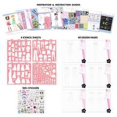 Fashion Angels Fashionista Sketch Set stickers for creative embellishments.