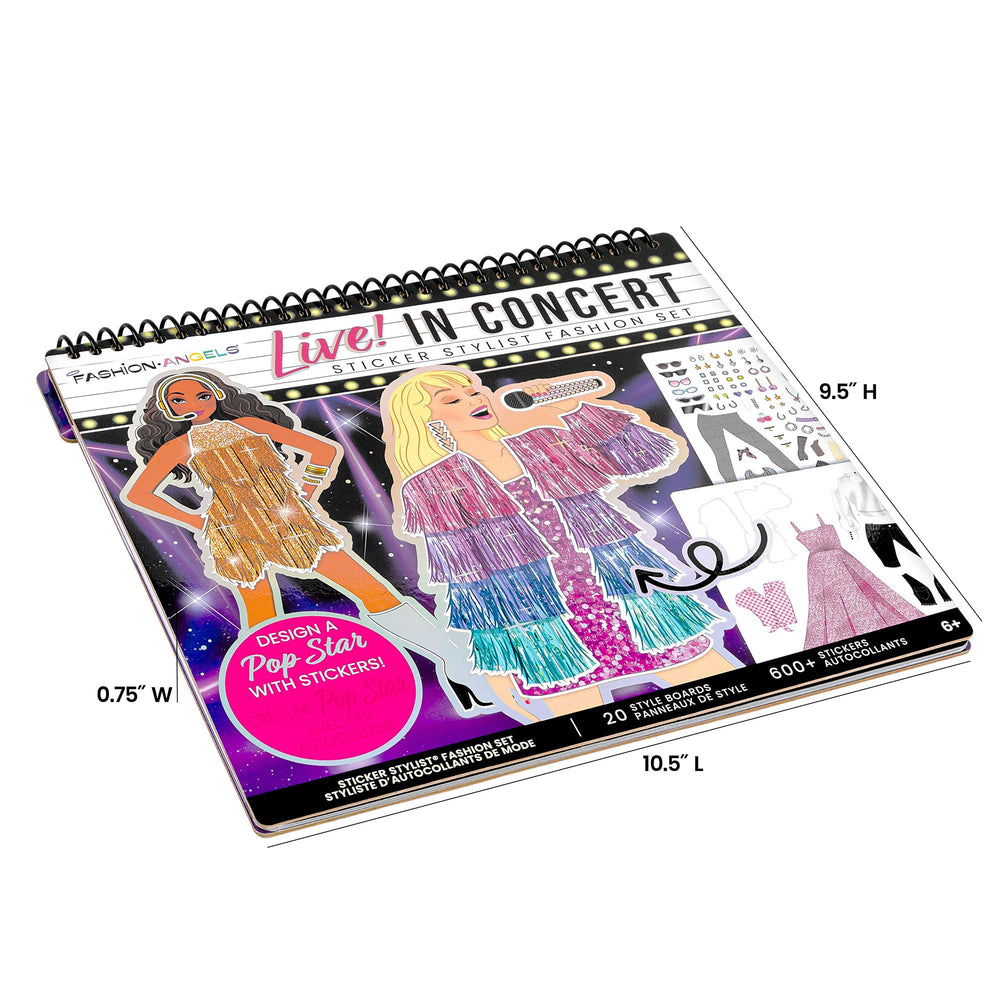 Gift-ready packaging for Fashion Angels Concert themed sticker stylist set