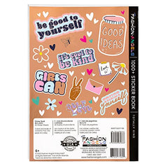 Kid applying Fashion Angels stickers to a notebook for personalized creativity