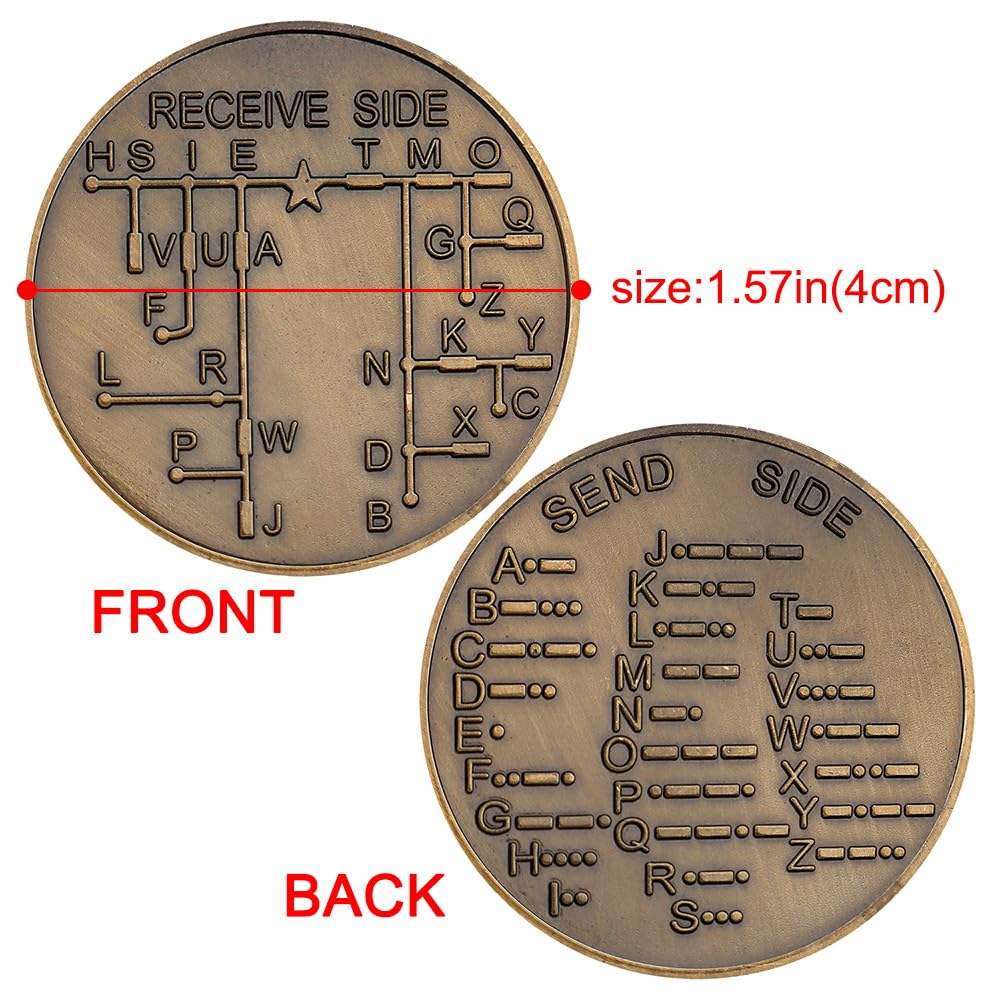Fasmesk Morse Code Coin in gift-ready packaging