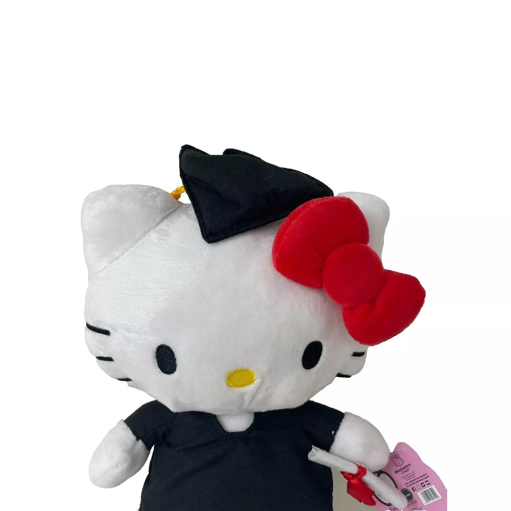 Hello Kitty graduation plush size reference by 10.5 inches for display or hugs
