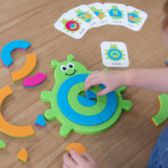 Fat Brain Toys Bugzzle measures 7.7 by 7.8 inches for compact home use