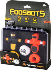 Fat Brain Toys Foosbots On The Go tabletop trickshot set in action for two-player play