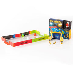 Fat Brain Toys Foosbots Stadium Battle Set image shows the arena for two-player play and fast reflex action.