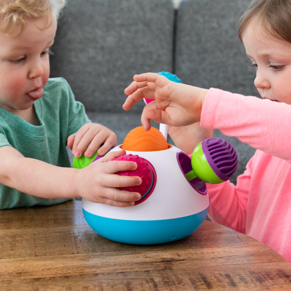 Fat Brain Toys Klickity 1-year-plus toy supports curious toddlers through safe, engaging exploration.