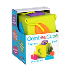 OombeeCube tethered shapes at corners promote safe, engaging play