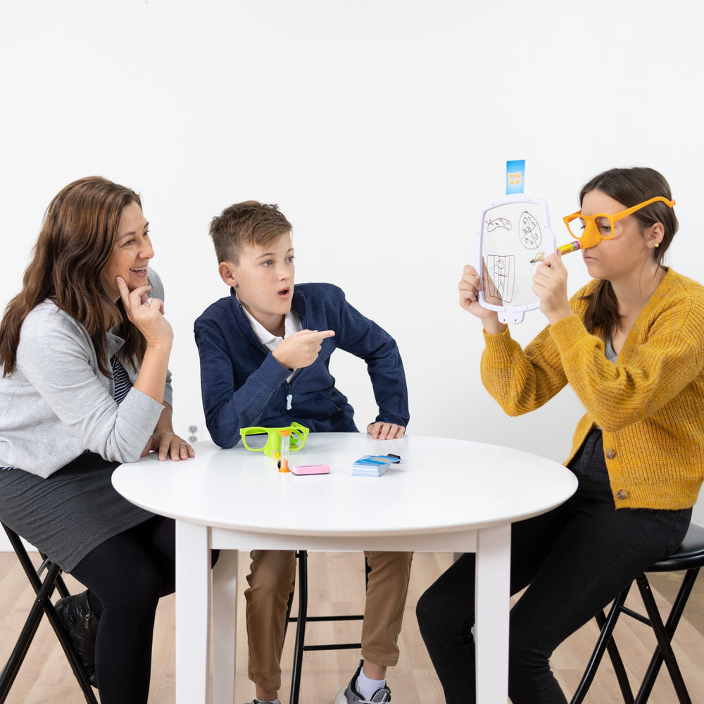 Fat Brain Toys Pencil Nose board game night boosts creativity and teamwork.