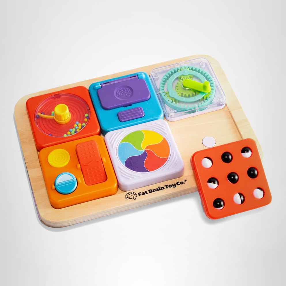 Fat Brain Toys PlayTab 3x3 inch tiles are easy for small hands to grasp.