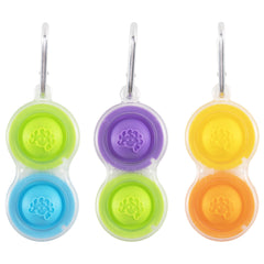 Fat Brain Toys Simpl Dimpl Clear 3 Pack popping keychains; tactile focus and calm moments.