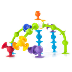 Fat Brain Toys Squigz 24-piece starter set is travel-friendly.
