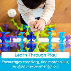Fat Brain Toys Squigz hand-held sensory pieces for interactive play.