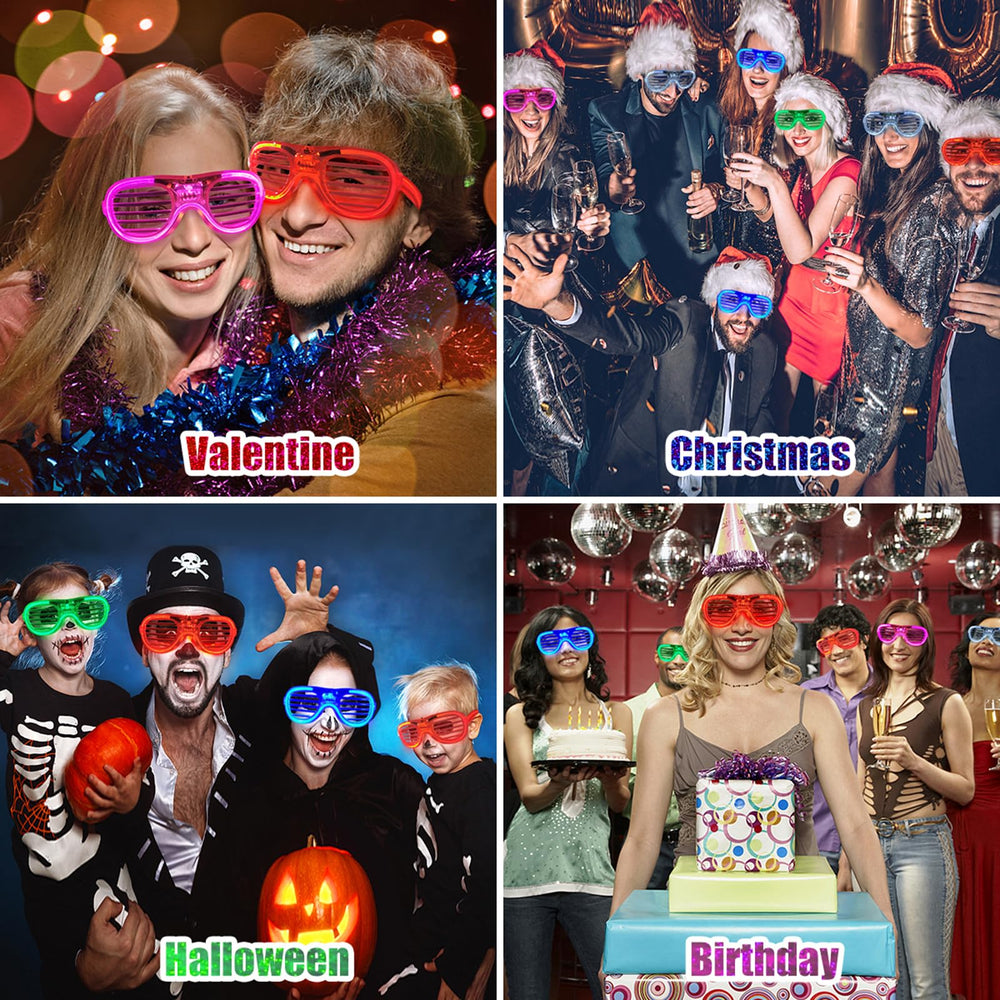 FathiSooc LED glasses white glow sharp neon visibility at events