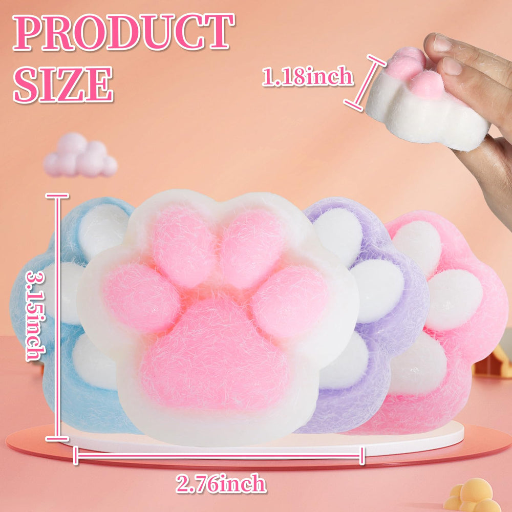 FauKait cat paw squishy blue, soothing tactile fidget for focus.
