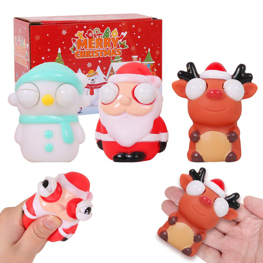 FauKait Christmas Squeeze Eyes Santa front view, a playful stocking filler
