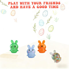 FauKait Easter Bunny stress ball closeup, soft silicone texture.