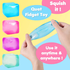 FauKait blue stress cube on desk for discreet tension relief during work.