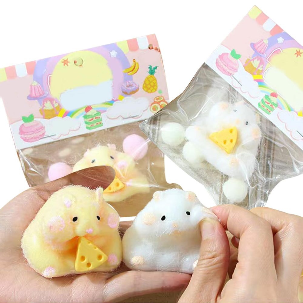 Cute FauKait hamster squishies in hand, ideal for fidget and mindful breaks.