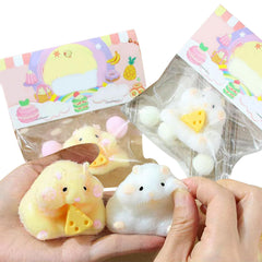 Cute FauKait hamster squishies in hand, ideal for fidget and mindful breaks.