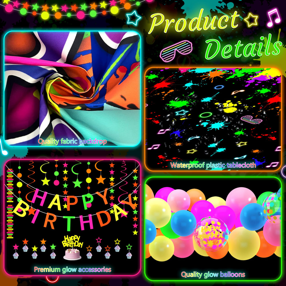 Fayoo neon banner happy birthday lights up the celebration.