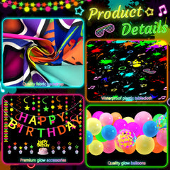 Fayoo neon banner happy birthday lights up the celebration.