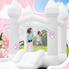FBSPORT white bounce house with ball pit area for exploration