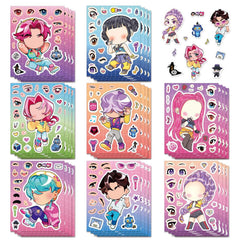 Fcelery Demon Movie Hunters stickers sheet with cute cartoon faces for DIY decor
