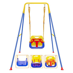 FCOUMY 3-in-1 toddler swing frame supports growing children during playtime
