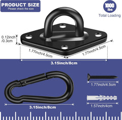 Feanron hammock hooks installation step demonstrates quick ceiling mounting.