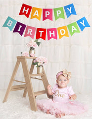 FECEDY birthday bunting banner sized 4.7 by 5.9 inches